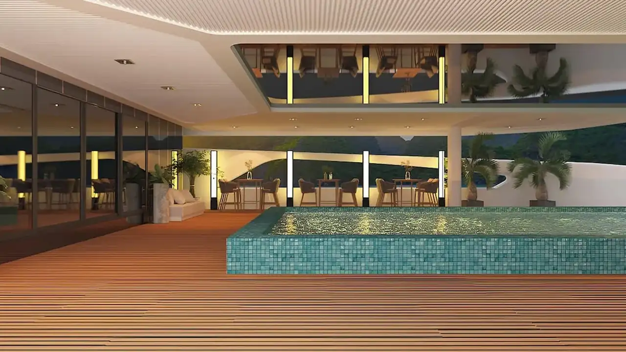 Celina cruise It is a new luxury cruise ship in Vietnam that offers tourist voyages through Ha Long Bay and Lan Ha Bay, and is classified among high-end cruises with an exceptional level of luxury.